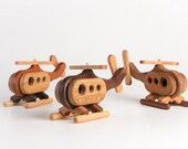 Wooden Toy Helicopter Handcrafted Keepsake Imaginative Heirloom Toy