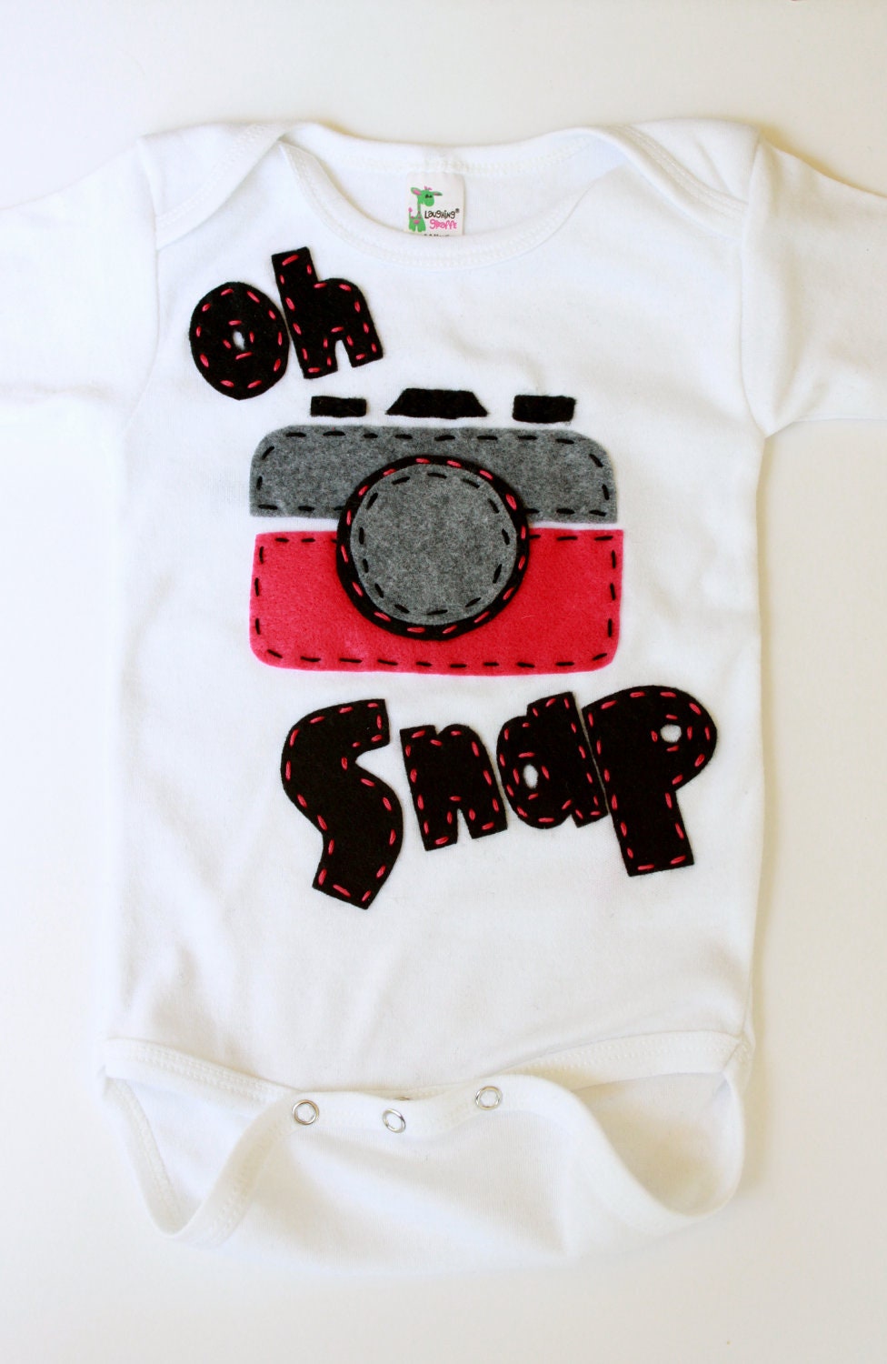 Oh snap onesie, vintage camera, unisex, baby shower gift,