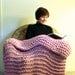 Light Pink Chunky Knit Throw Blanket - Great Housewarming Present or Wedding Gift