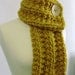 50% OFF Mustard Yellow Chunky Knit Cowl Scarf with Large Cream Button