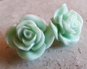 Rose Earrings // Mint