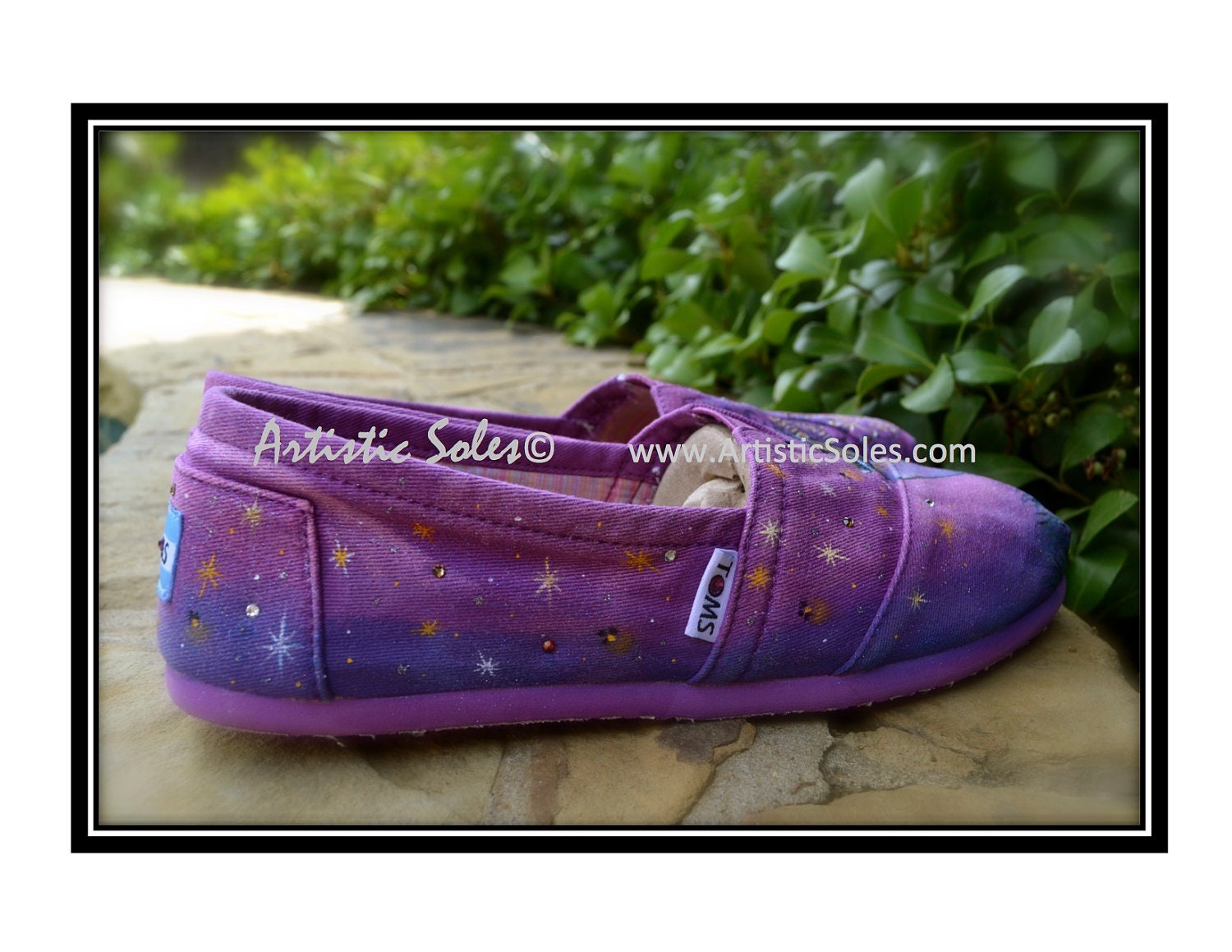 Custom Hand Painted TOMS Shoes - Summer Evening Fireflies