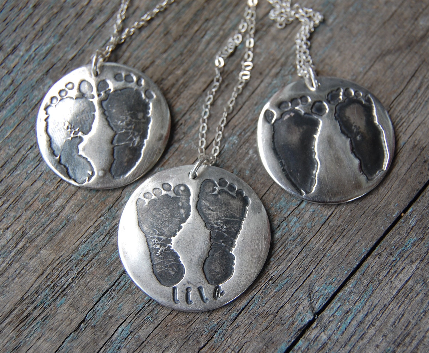 This Little Piggy Customized Silver Footprint Necklace