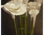 Set of 6 White Flowers - Decoration - Home decor - Wedding - Handmade by oenopia