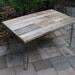 Upcycled Coffee Table, mid century style hairpin legs, made of recycled wood, 20" X 36"