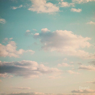 SALE 50% OFF - Cloud Photography, Sky Atmosphere, Dreamy Clouds, Big Blue Sky, Baby Nursery, Home Decor, Fine Art Photography