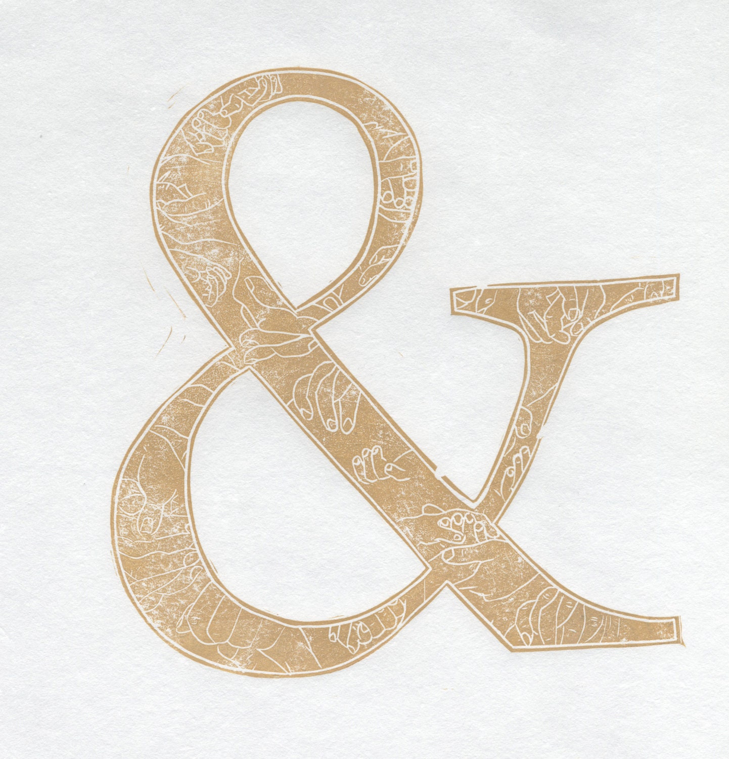 Ampersand Print - Hand-Pulled Linoleum Print on Handmade Paper