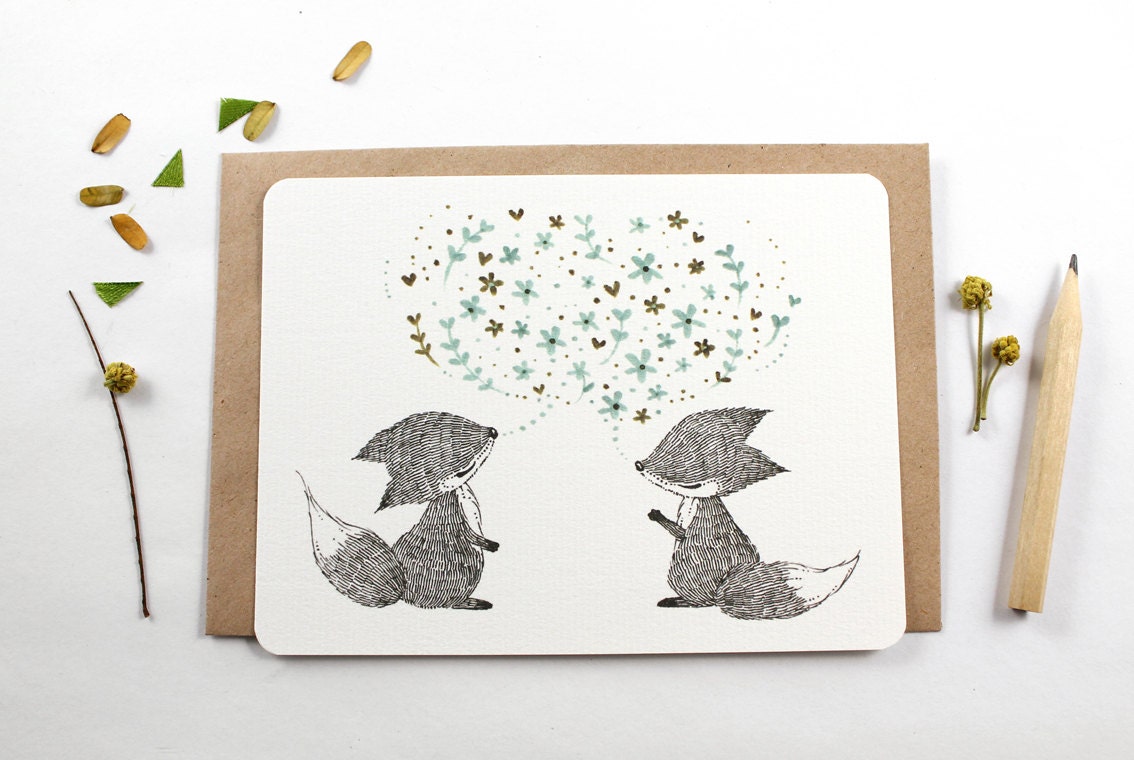 10 Notecards - Spring Chat, Fox