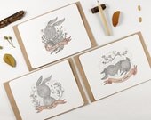 12 Notecards - Whimsical Rabbit