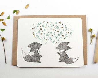 10 Notecards - Spring Chat, Fox