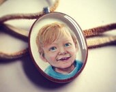EXAMPLE of Custom Painted Baby or Child Portrait Pendant (Great GIFT for a family member or friend)