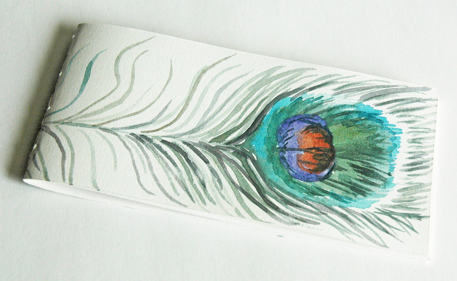 Peacock Feathered Notepad Notebook Journal Travel Diary Sketchbook