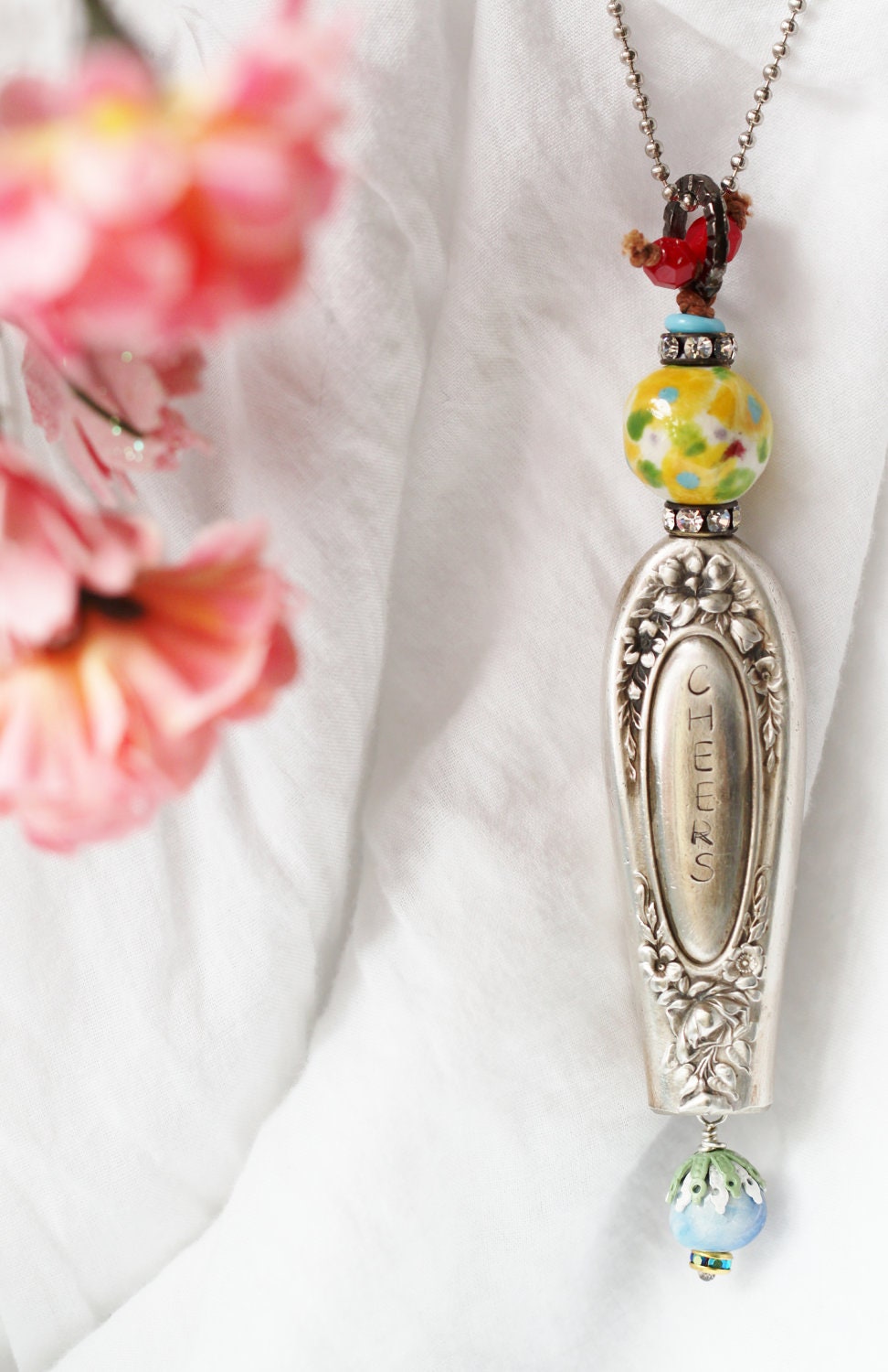 Sterling plated antique knife pendant