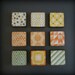 Wall Decor Art Block 5x5 Nine 9 Set Chevrons Circles Triangles yellow orange green 5x5 Geometric redtilestudio wood