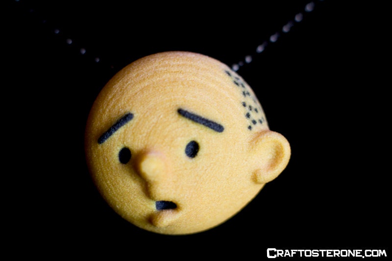 Karl Pilkington 3D sculpted pendant with chain