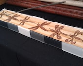 Handmade Pyrographed Incense Holder - Dragonflies