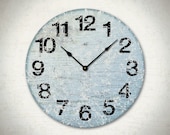 LONDON BLUES - 18in Large Wall Clock in Blue, White and Black. Modern. Vintage. Rustic. Custom. Summer Trends. Graduation.