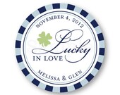 Lucky in Love Sticker Labels for Wedding or Bridal Shower Favors - 2 inch Round Il_170x135