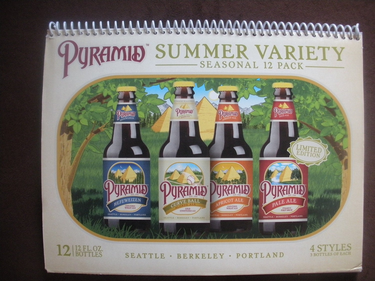 Pyramid Summer Variety Notebook - Hefeweizen, Curve Ball, Apricot Ale, Pale Ale - Writing Journal