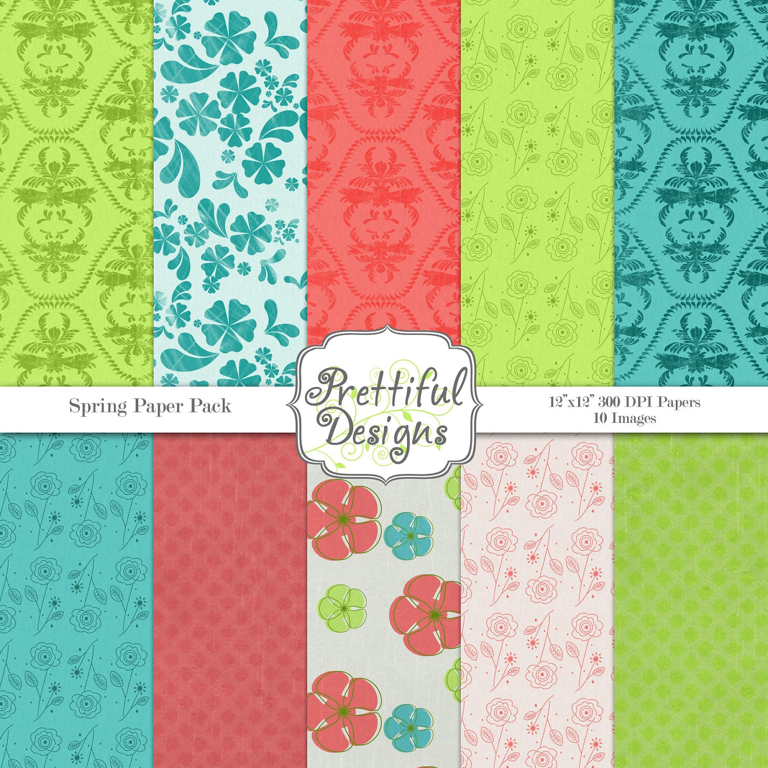 30% Off Sale Digital Paper pack - Personal and Commercial Use - Spring (108) Il_570xn