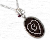Hand Embroidered Necklace - Design your own Custom Monogram Initial Letter Necklace Pendant With Chain - Embroidered Heart Design