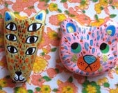 Golden dog from mercury - Ugly sad bear/Choose your handpainted brooch (free worldwide shipping)