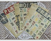 vintage inspired  TRAVEL JOURNAL CARDS  Simple Stories set of 6 Destinations  Bingo  for card making, scrapbooking, paper crafts