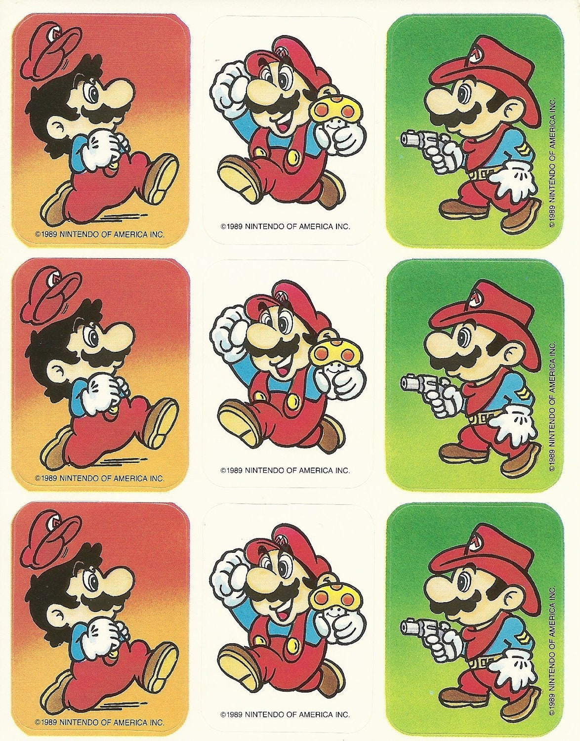 Vintage 80s Super Mario Brothers Sticker Sheet (Version 1)