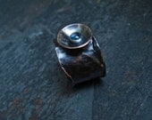 50off SALE FREE SHIPPING Organic Copper Ring With Blue Stone Mixed Metal Jewelry