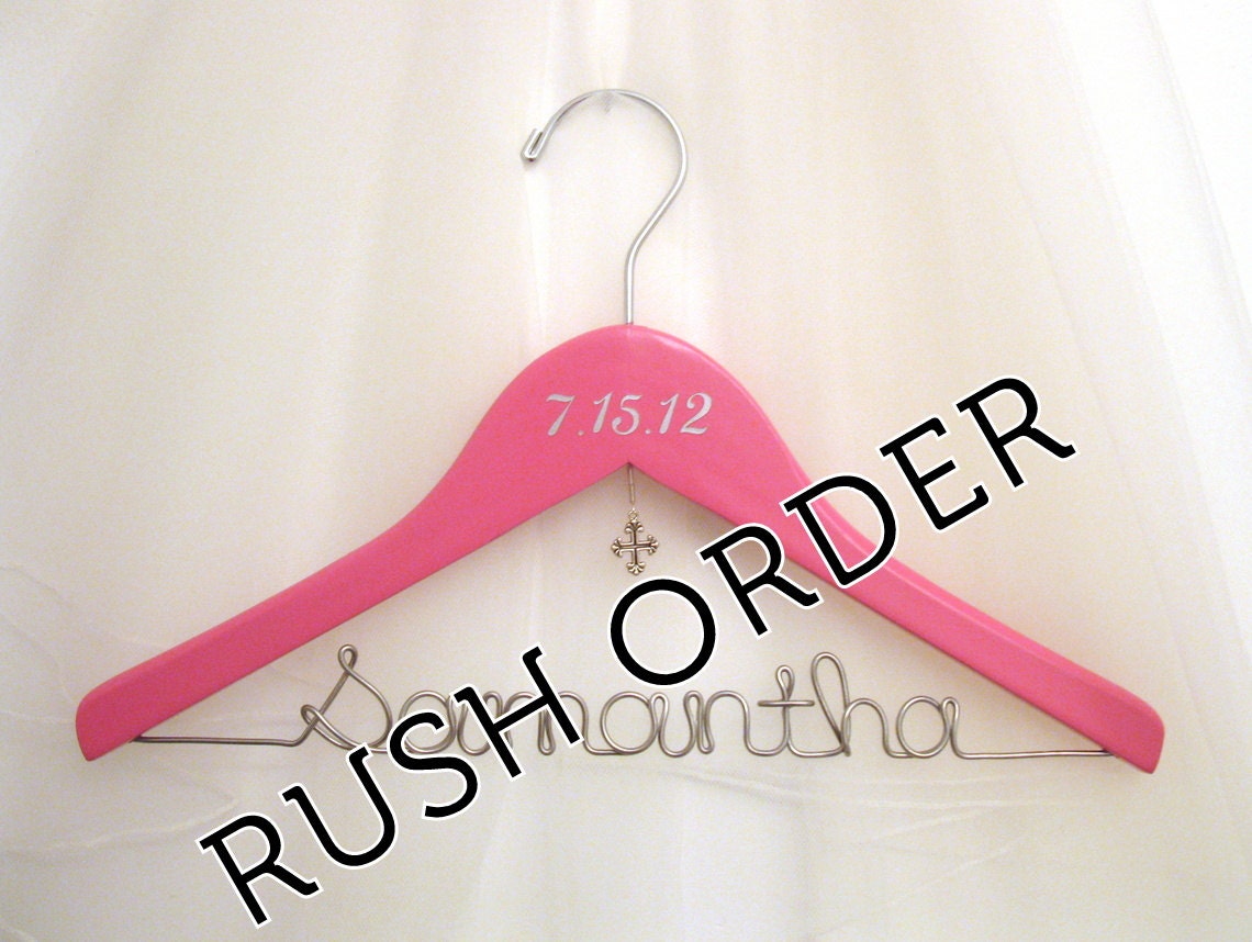 Newborn Baptism / Christening Hanger Gift  - Personalized & Custom for Child, Baby, or Toddler - Small Hanger - RUSH ORDER