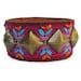 SALE Leather Band Cuff woven detail and Pyramid Studs in Antique Brass