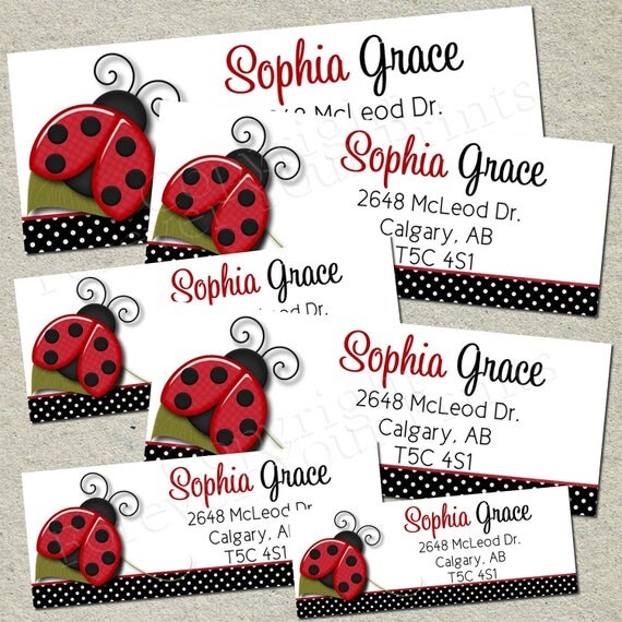 Ladybug Return Address Label - DIY - You Print Il_570xn