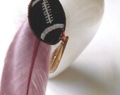 Feather Dangle Football Earrings Free Ship