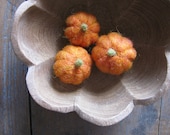 Felted wool pumpkins for Halloween and Harvest, for waldorf children or natural home decor, set of 3