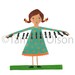 Collage art, mixed media girl,  birds, black birds, whimsical painting  8 x 8  Limited edition print 1/250  "Birds on a Wire"