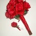 Real Touch Rose Bridal Bouquet With Bout, Red Rose Bouquet, Rainbow Wedding Flowers, Crystals Added Custom, Winter Wedding Bouquet