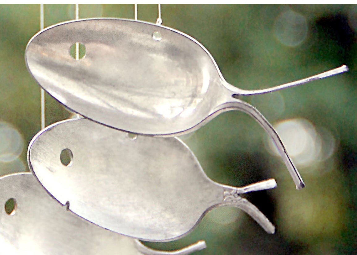 1800's Silver spoon fish windchimes