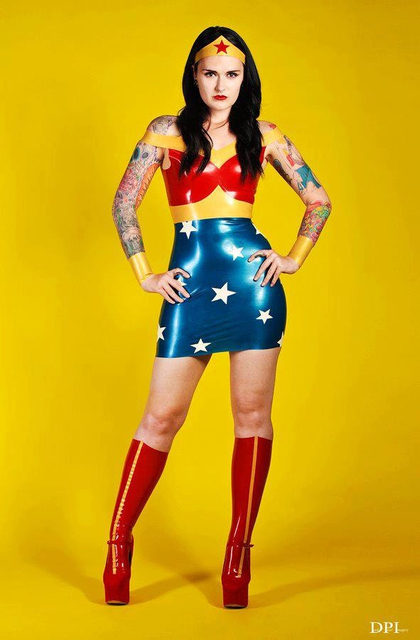 Latex Rubber Wonder Woman Inspired Outfit