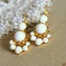 Crystal swarovski white earring - 14k plated gold earrings real swarovski rhinestones .