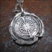 FATHERS DAY Mens Silver Compass Wax Seal Pendant WITH Leather Necklace, Nautical, Travelers, Talisman, Adventure  Eco-friendly