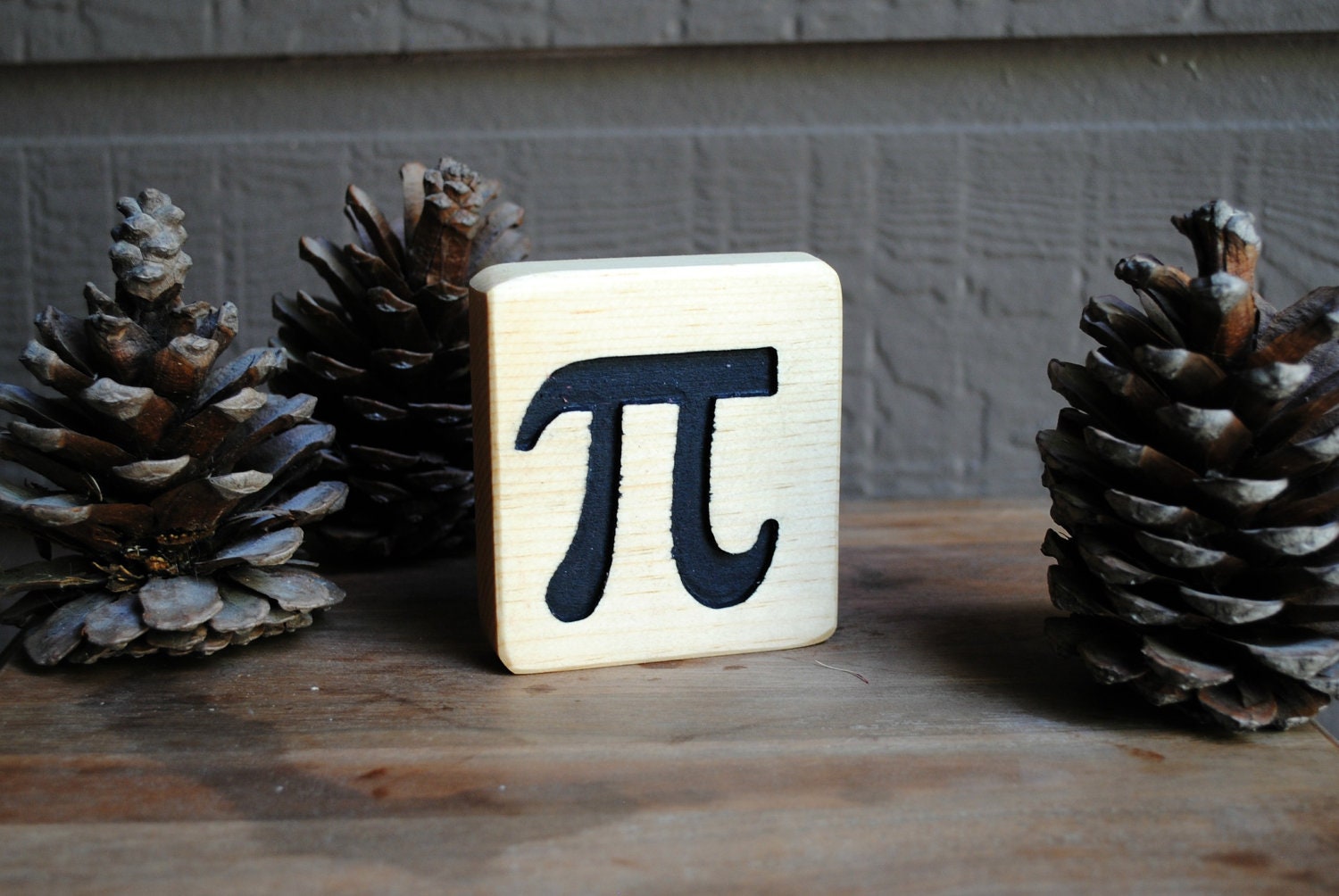 Pi Symbol Sign - Handmade, Carved, Reclaimed Wood