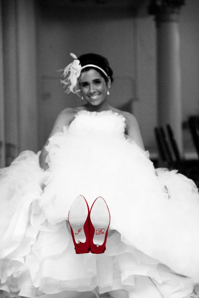 I Do Wedding Shoe Stickers - RED Rhinestone for the HOLIDAYS - Rhinestone I Do Shoe Stickers for your Bridal Shoes