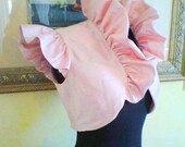 Bolero with ruffled collar and sleeves  /white/ivory/black silk