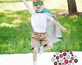 Superhero Cape and Mask set Custom Monogram Many designs Halloween Costume