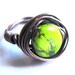 Copper Wire Wrap Ring Lime Green Jasper Fashion Jewelry