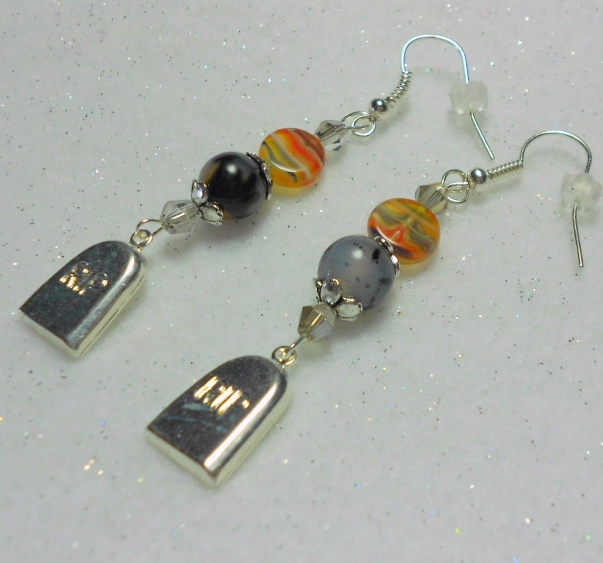 Halloween Earrings Hard Candy Dragon Veins RIP Earrings