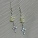 Cross Earrings Mother of Pearl Shell Dangle Earrings