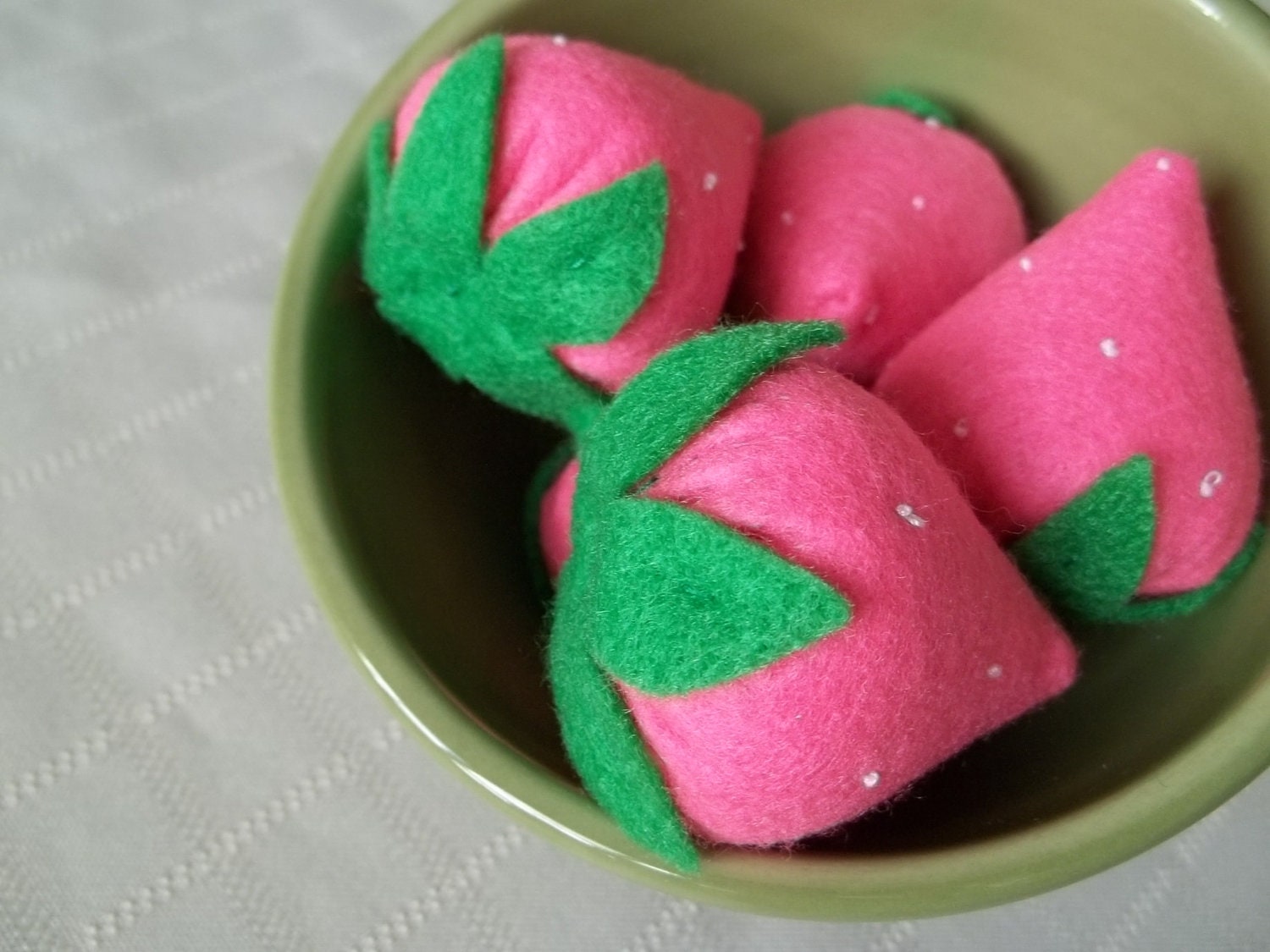 pink felt strawberries