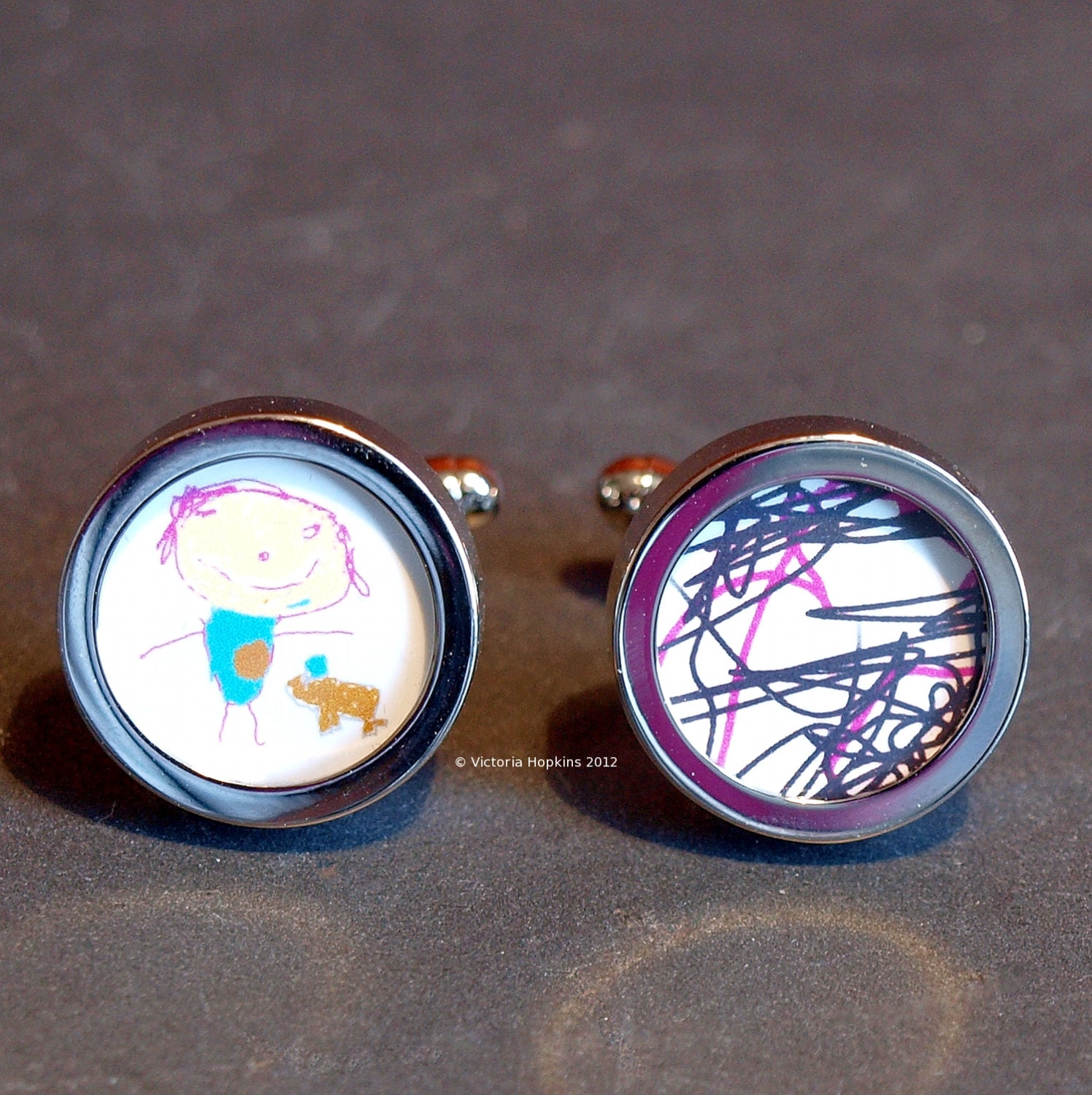 Custom Cufflinks of Your Children's Drawings, Paintings or Computer Art Work