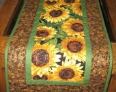 Sunflower Table Runner Quilted fabric from Timeless Treasures